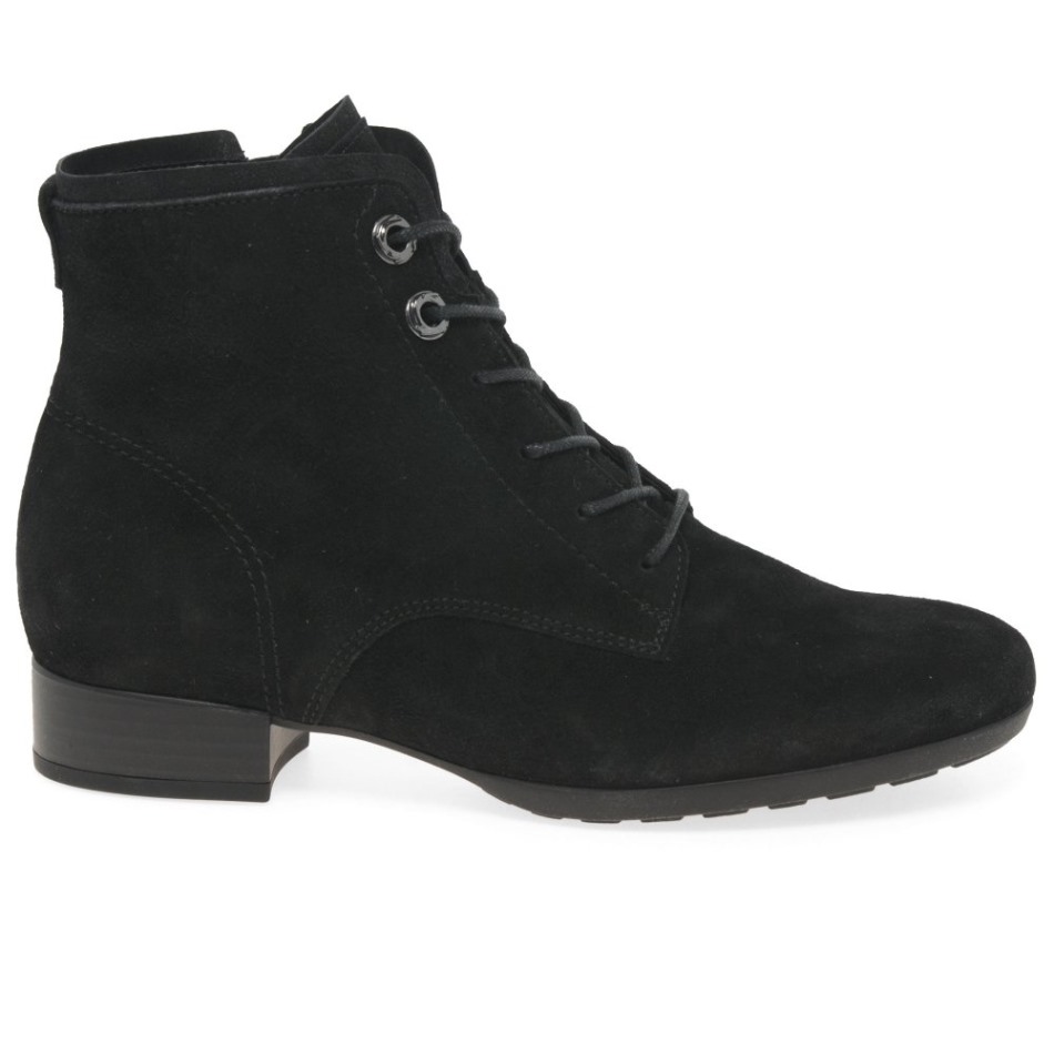 Gabour | Bottines Bateau Exclusives En Daim Noir Pour Femmes